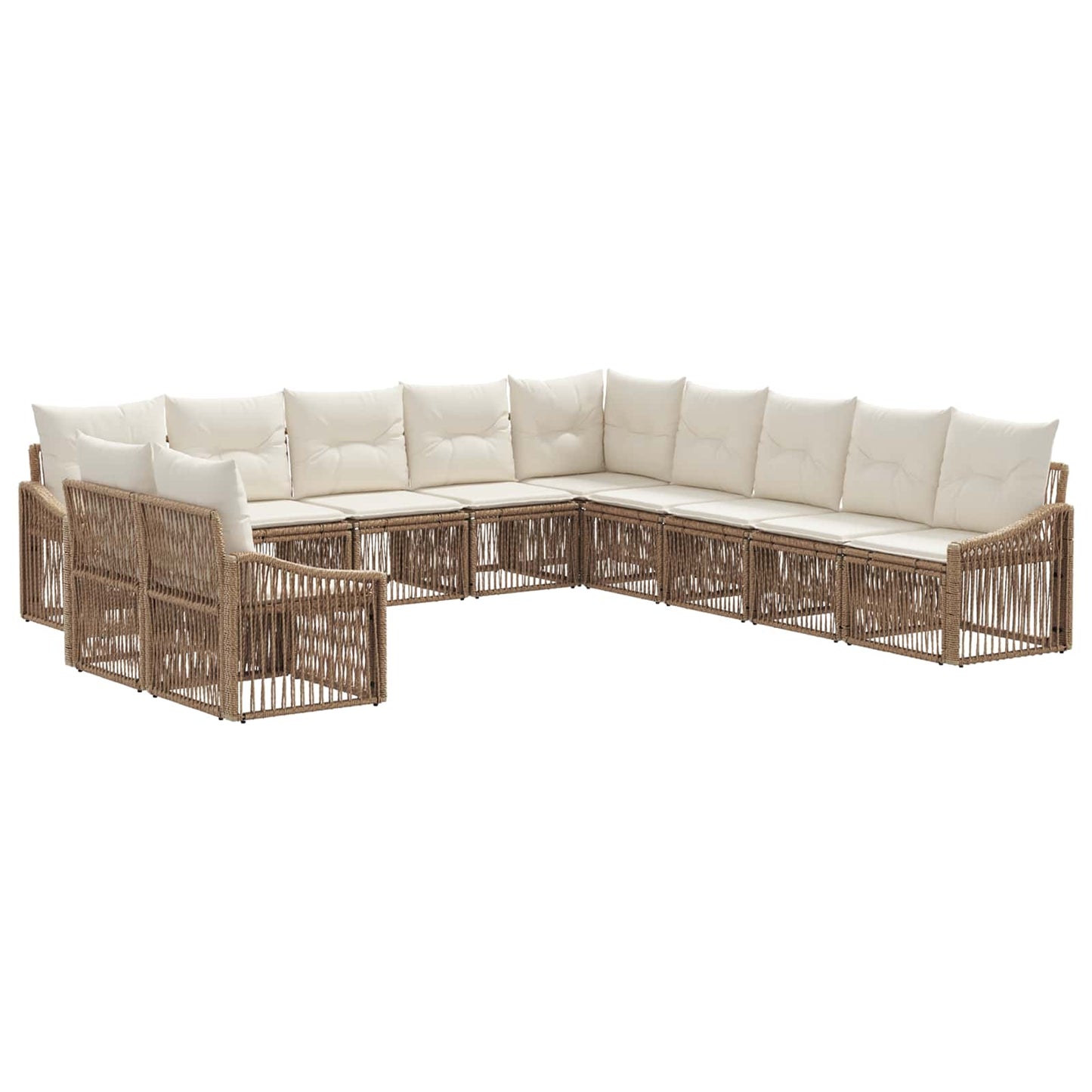 Gartensofa-set 11 pcs Beige Poly-Rattan