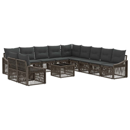 Gartensofa-set 12 stk. Grau Poly-Rattan