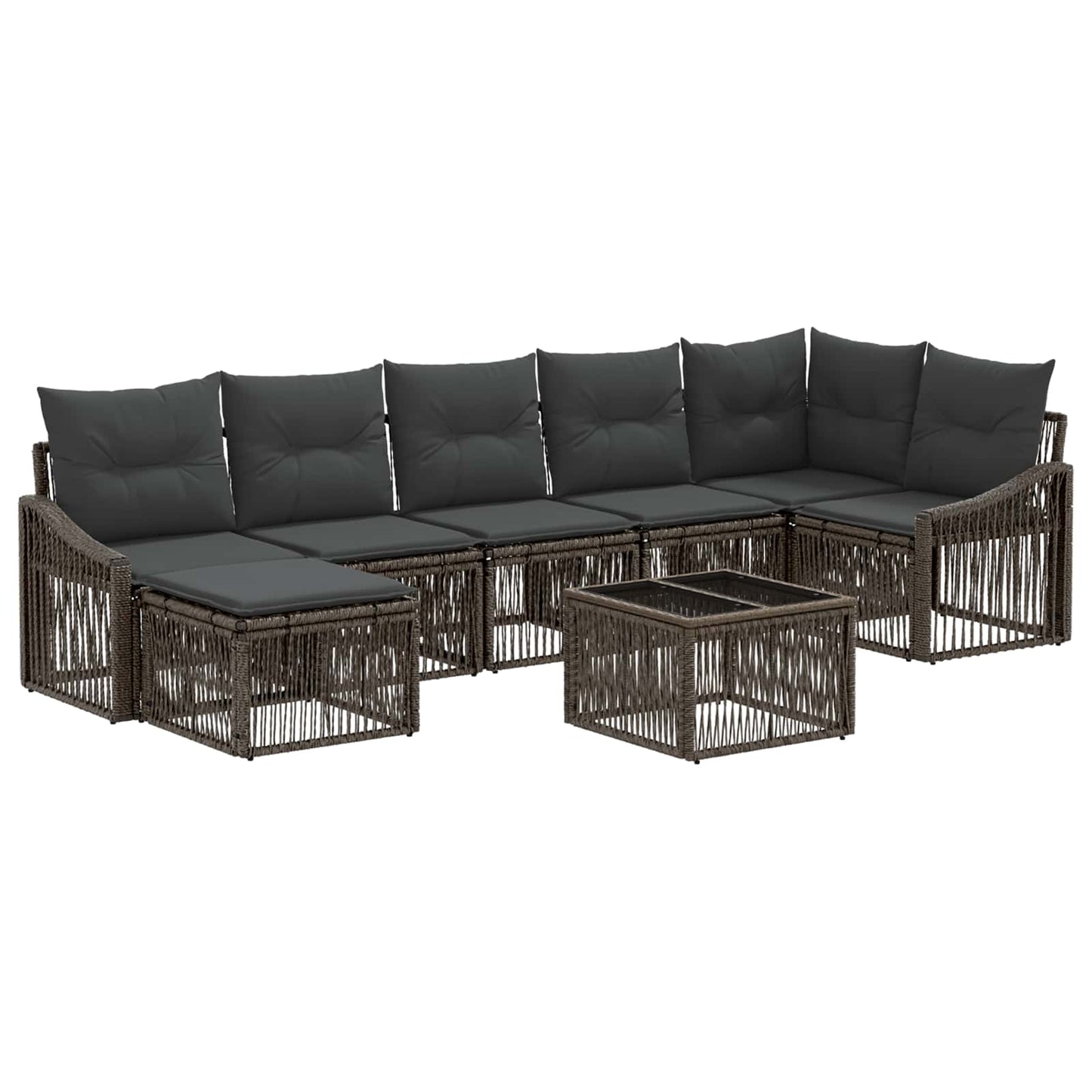Gartensofa-set 8 stk. Grau Poly-Rattan