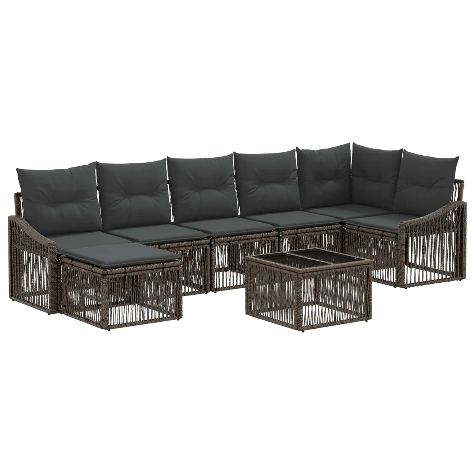 Gartensofa-set 8 stk. Grau Poly-Rattan