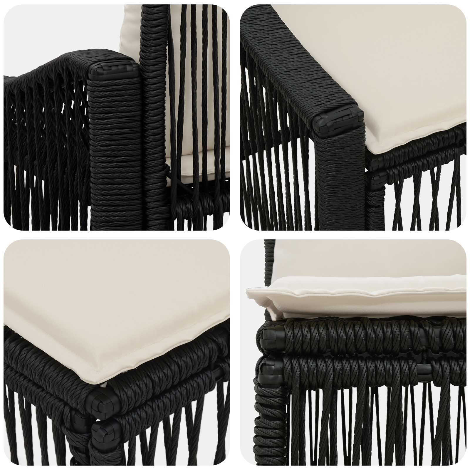 Gartensofa-set 7 stk. Schwarz Poly-Rattan