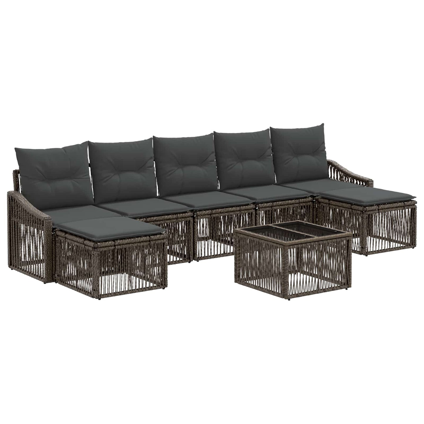 Gartensofa-set 8 stk. Grau Poly-Rattan