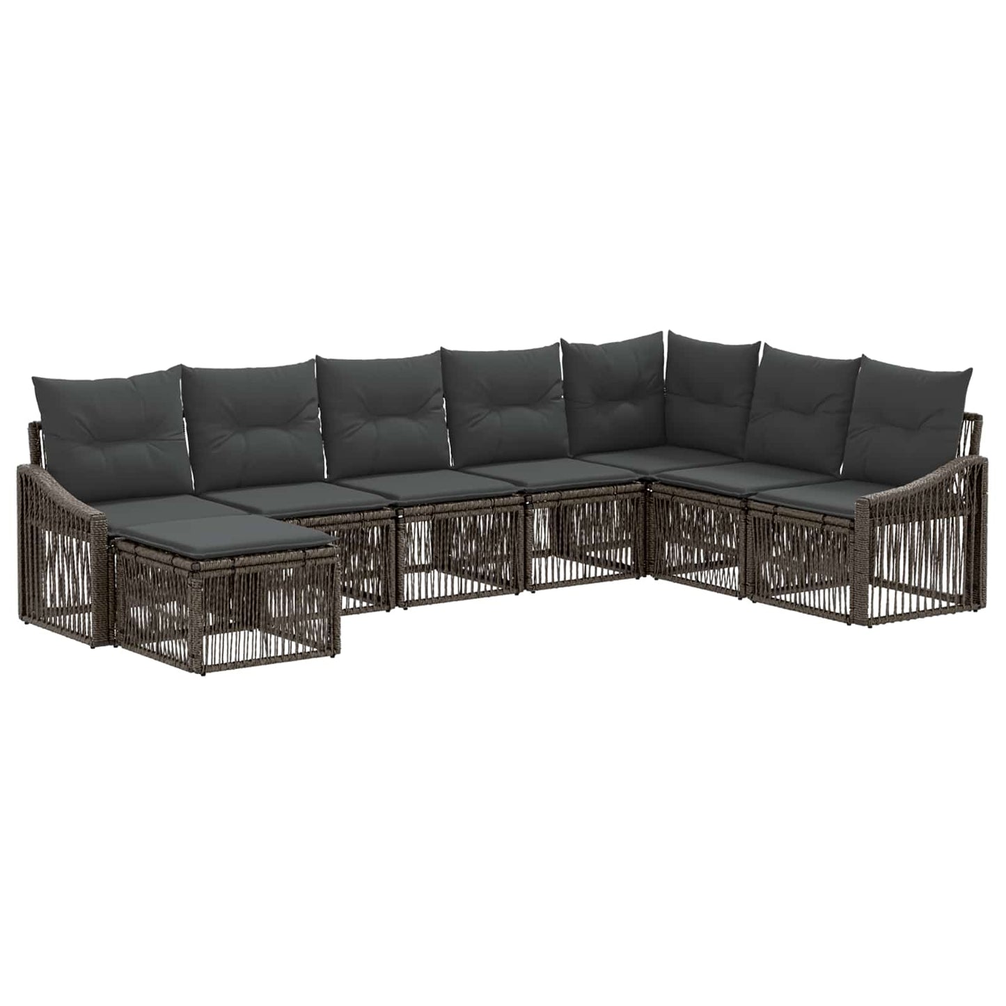 Gartensofa-set 8 stk. Grau Poly-Rattan