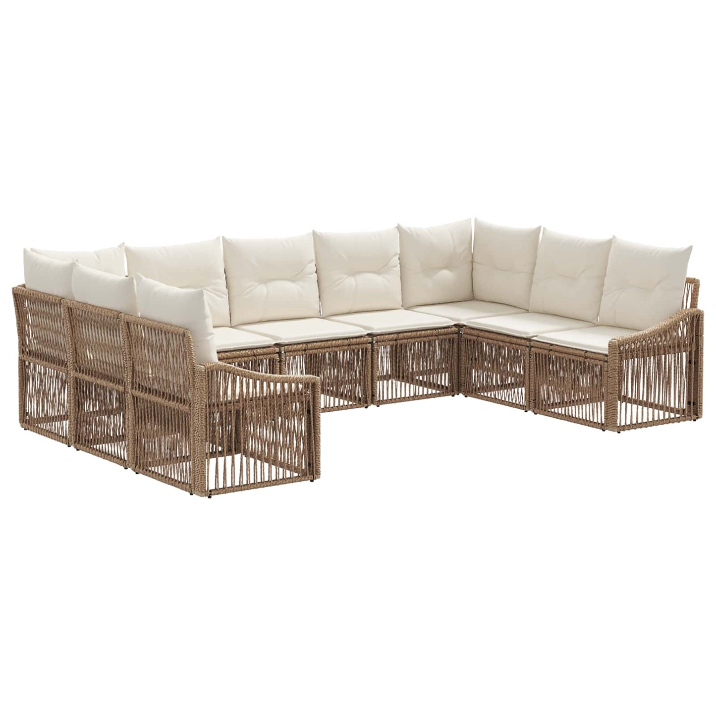 Gartensofa-set 9 pcs Beige Poly-Rattan