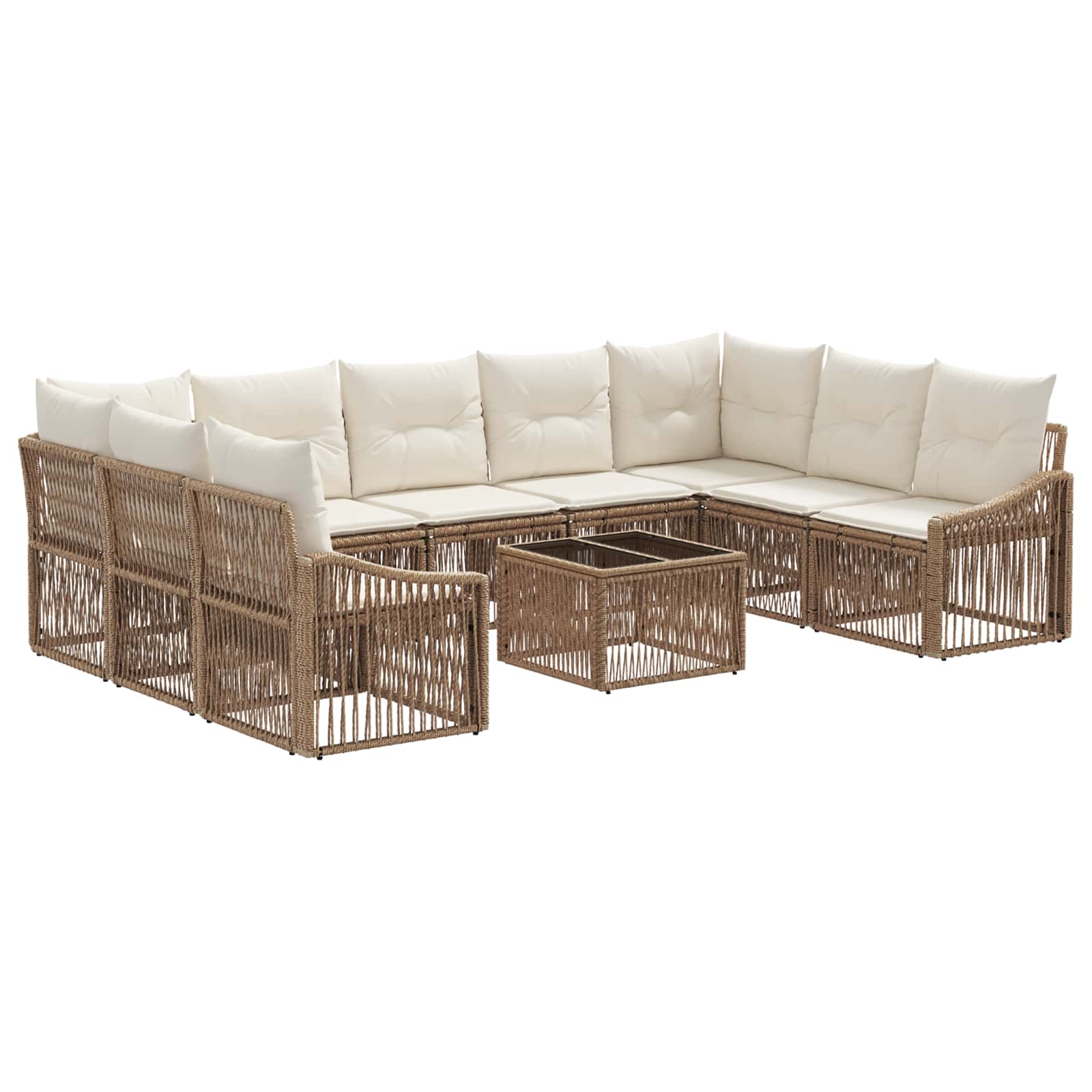 Gartensofa-set 10 pcs Beige Poly-Rattan
