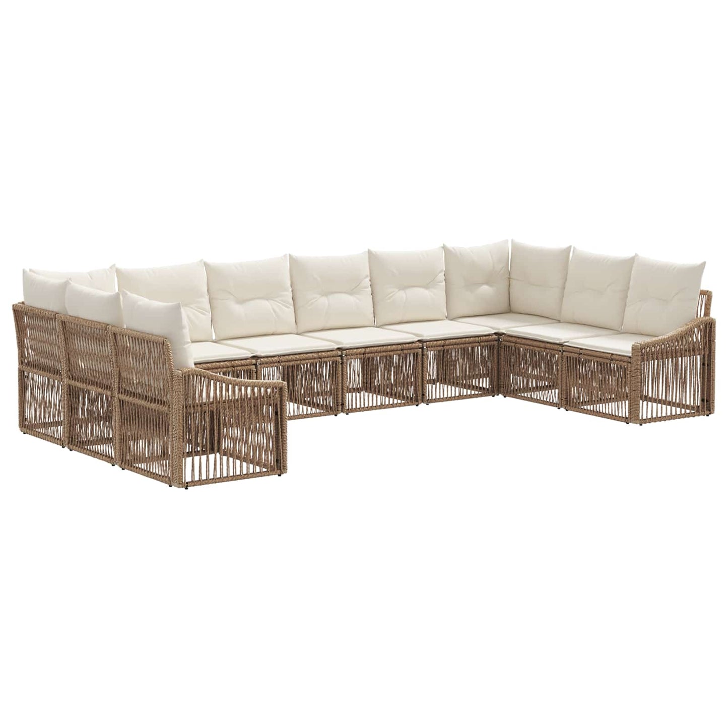 Gartensofa-set 10 pcs Beige Poly-Rattan