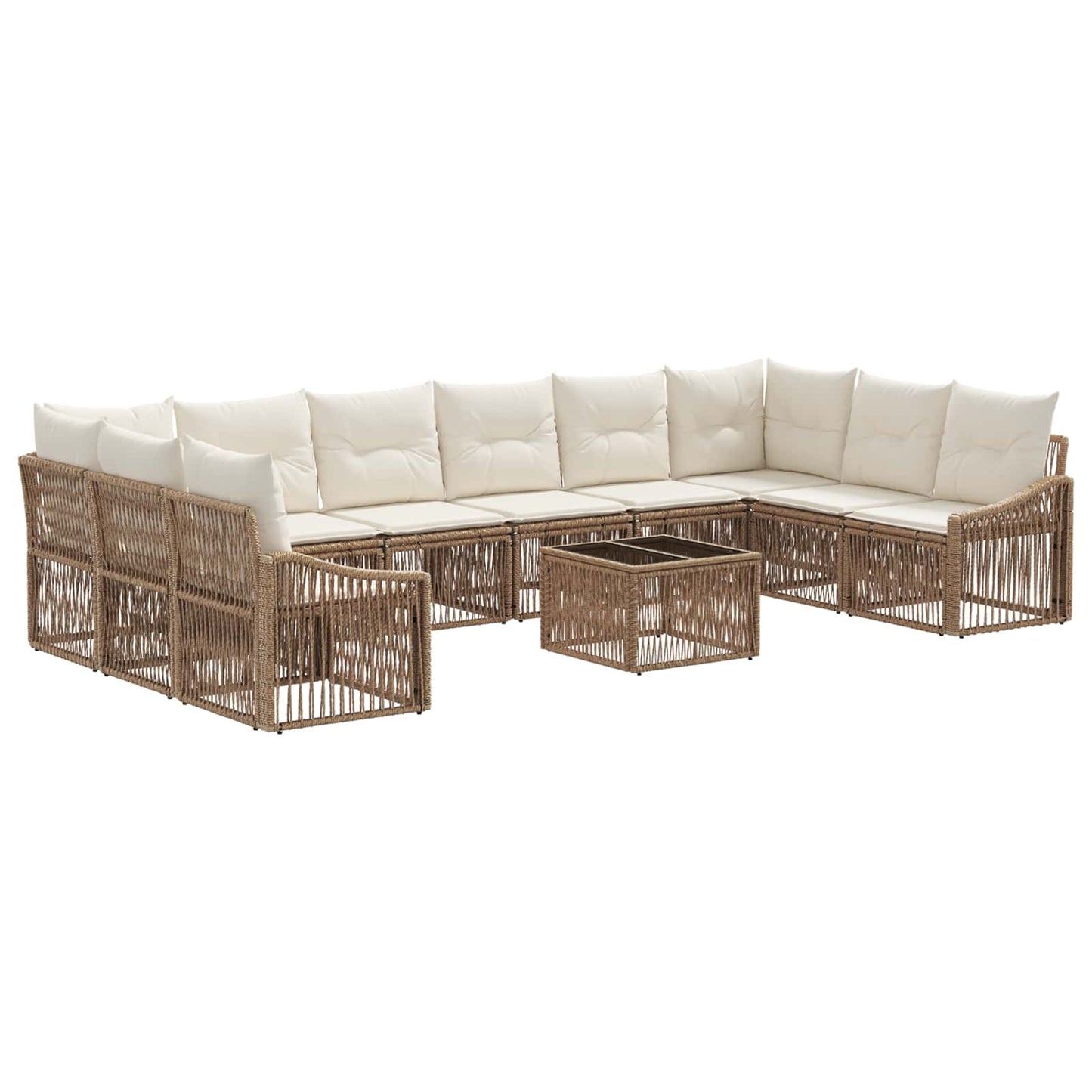 Gartensofa-set 11 pcs Beige Poly-Rattan