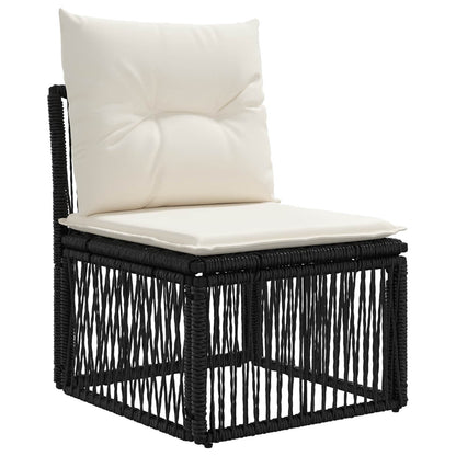 Gartensofa-set 9 stk. Schwarz Poly-Rattan