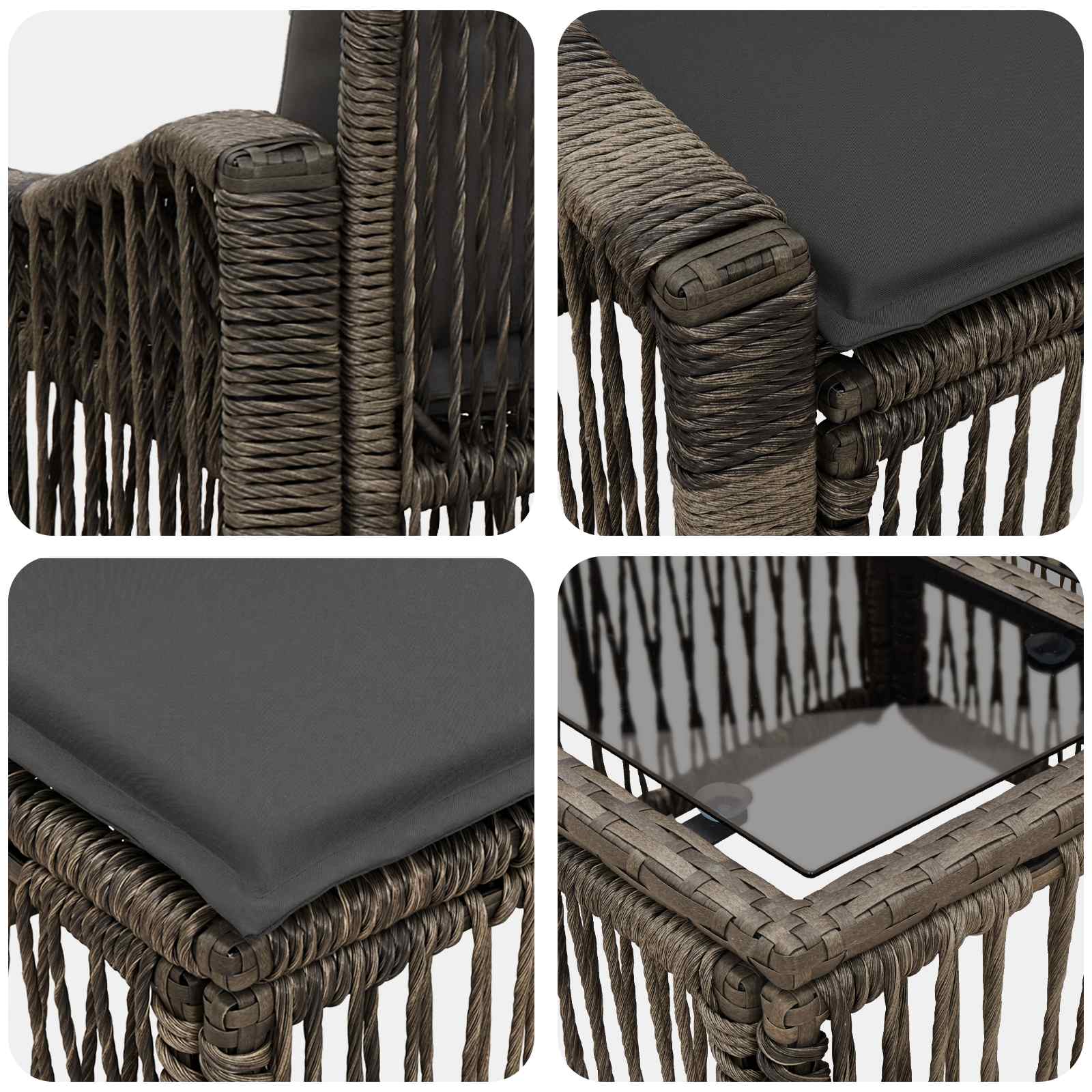 Gartensofa-set 11 stk. Grau Poly-Rattan
