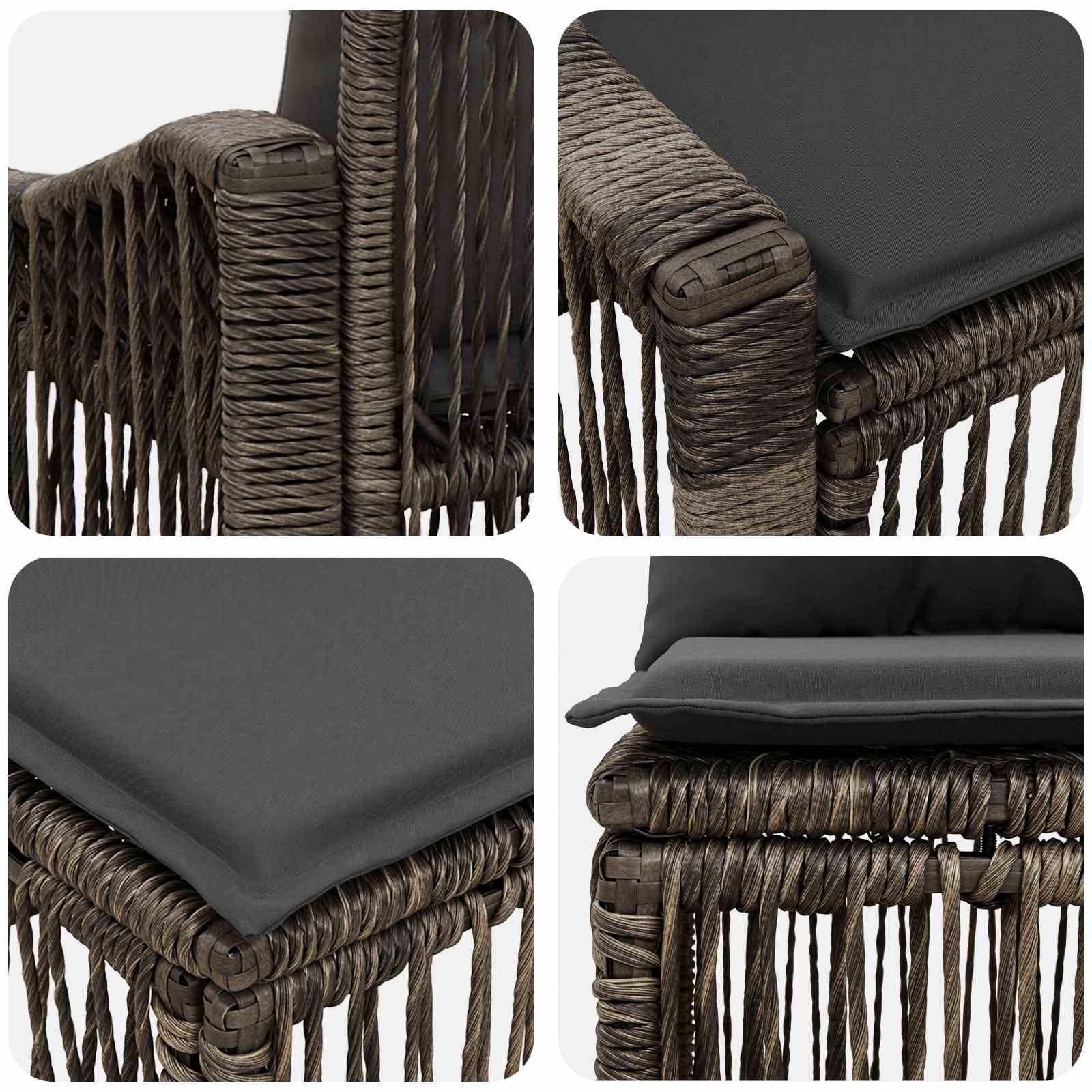 Gartensofa-set 10 stk. Grau Poly-Rattan
