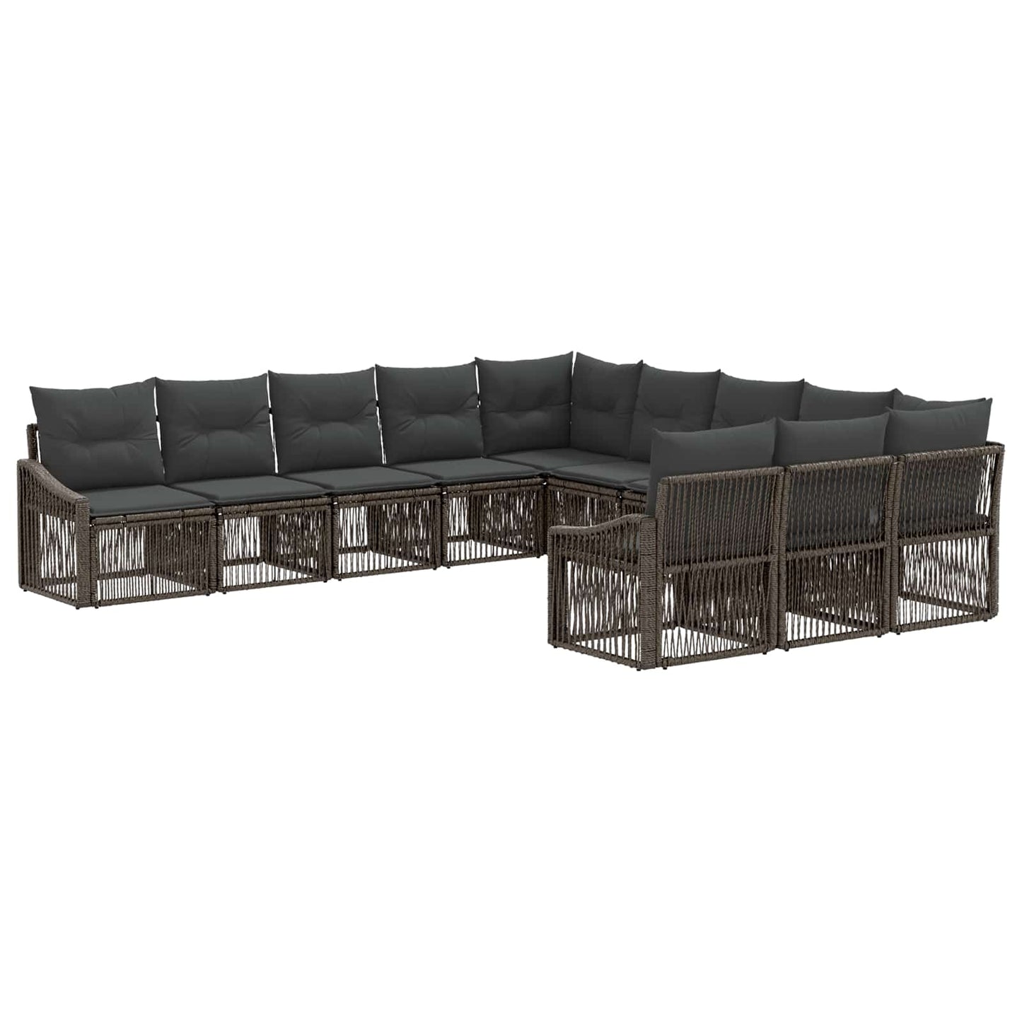 Gartensofa-set 11 pcs Grau Poly-Rattan