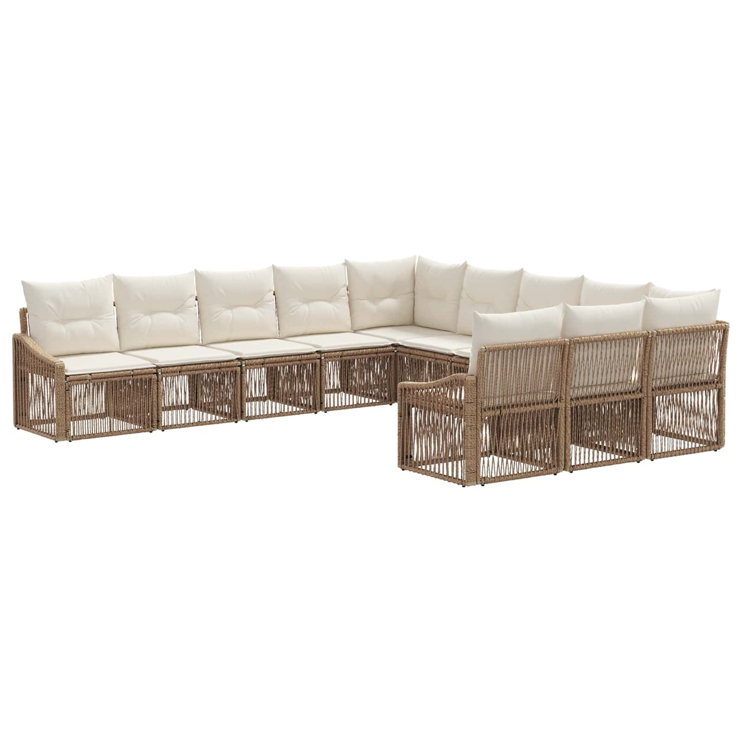 Gartensofa-set 11 pcs Beige Poly-Rattan