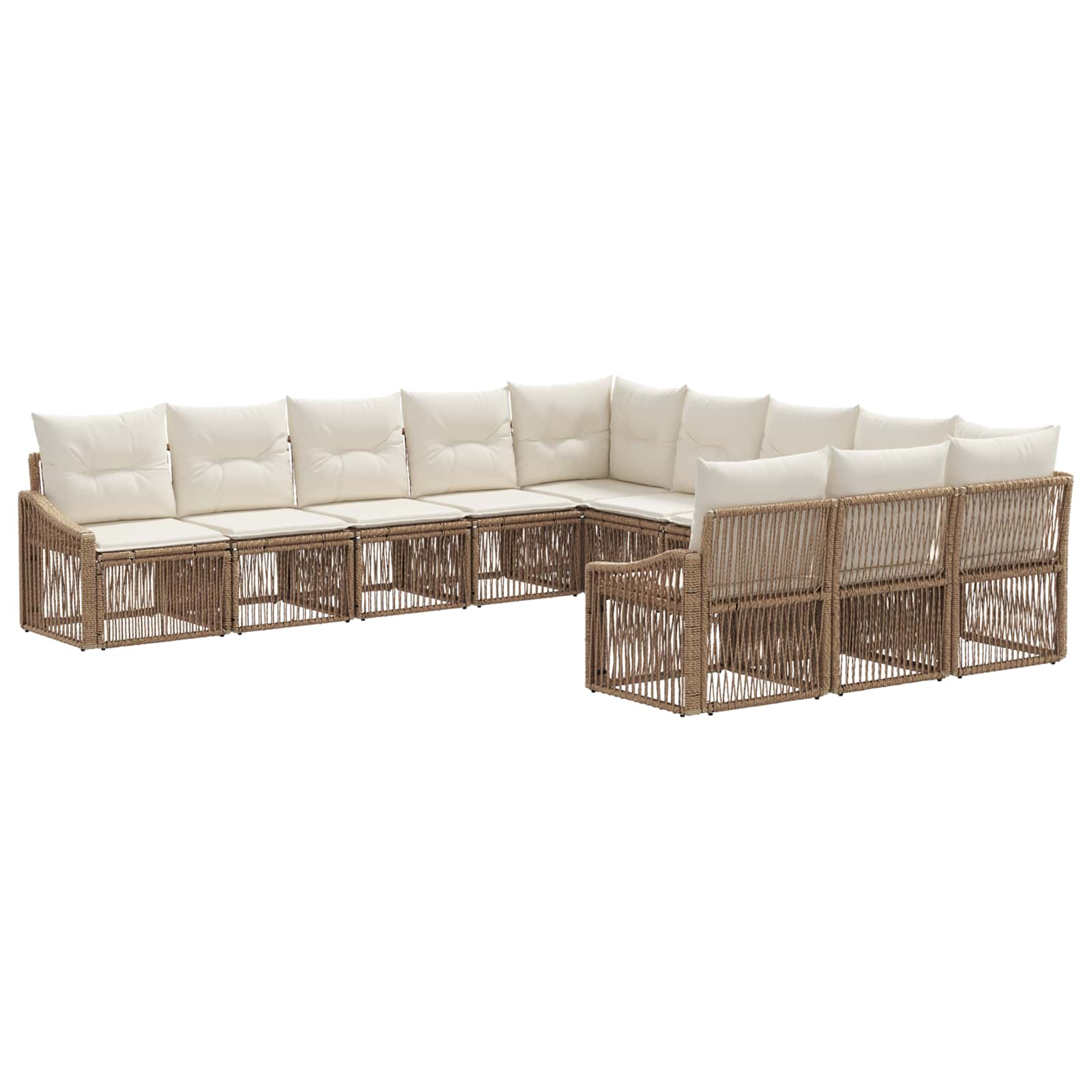 Gartensofa-set 11 pcs Beige Poly-Rattan