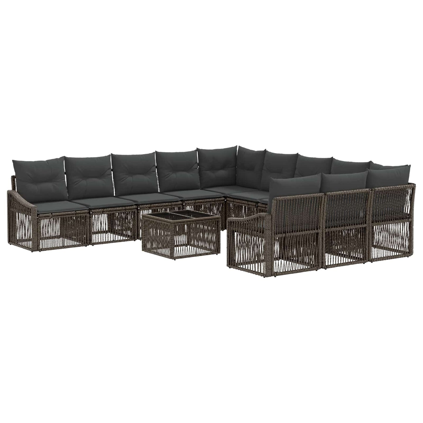 Gartensofa-set 12 stk. Grau Poly-Rattan