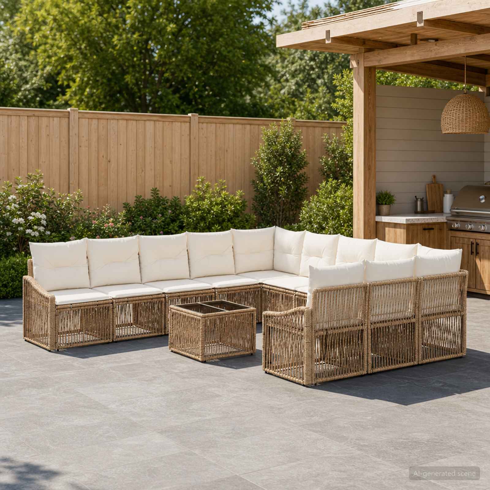Gartensofa-set 12 pcs Beige Poly-Rattan