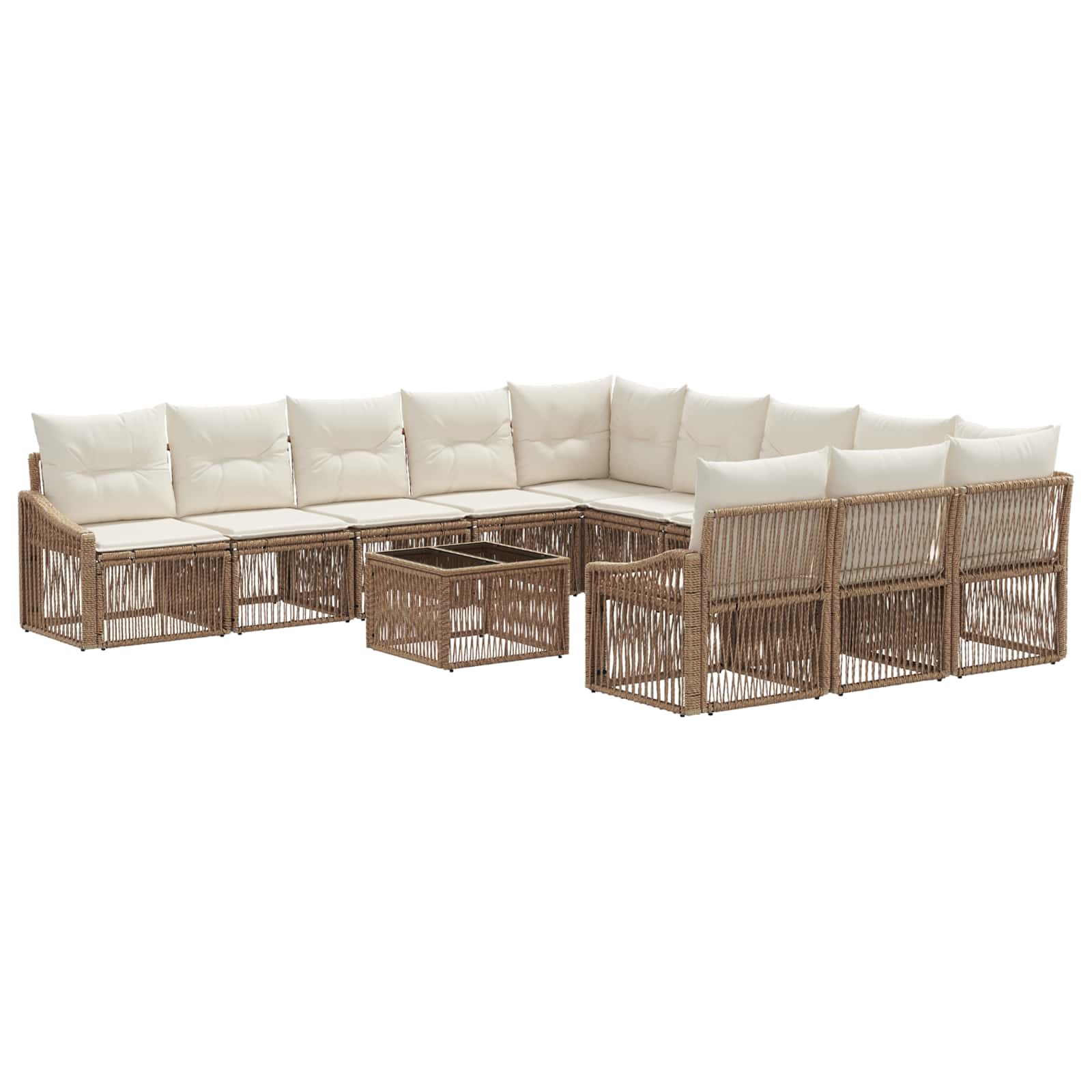 Gartensofa-set 12 pcs Beige Poly-Rattan