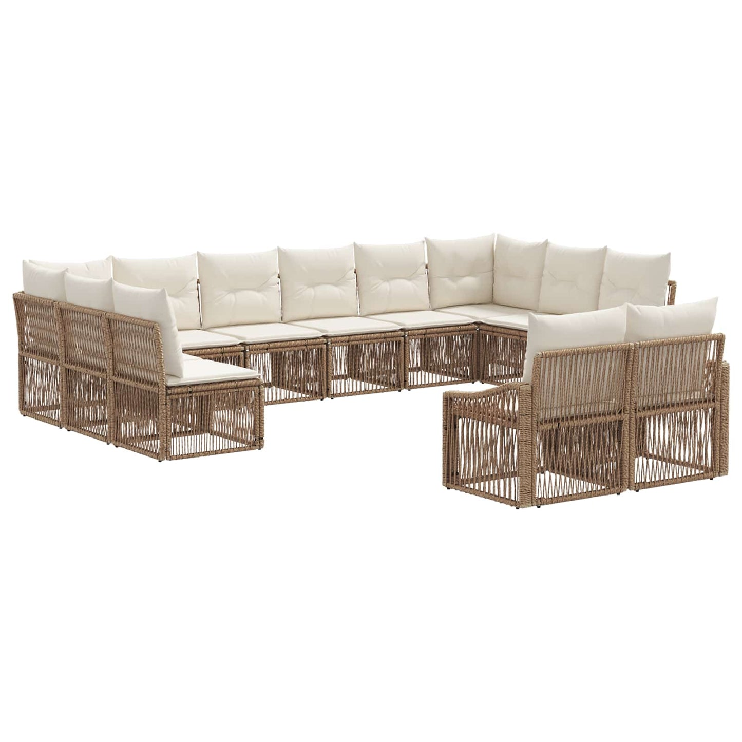 Gartensofa-set 12 pcs Beige Poly-Rattan