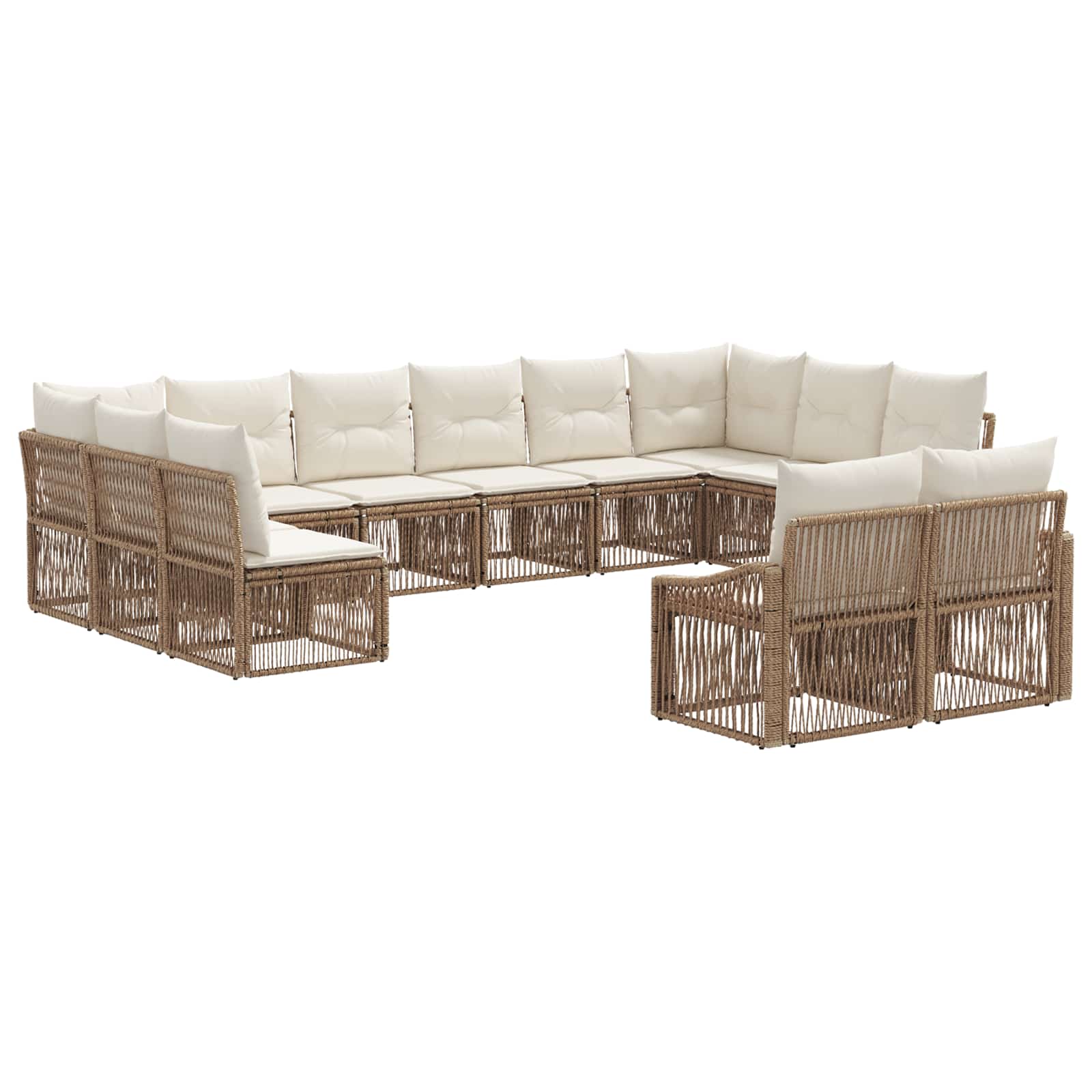 Gartensofa-set 12 pcs Beige Poly-Rattan