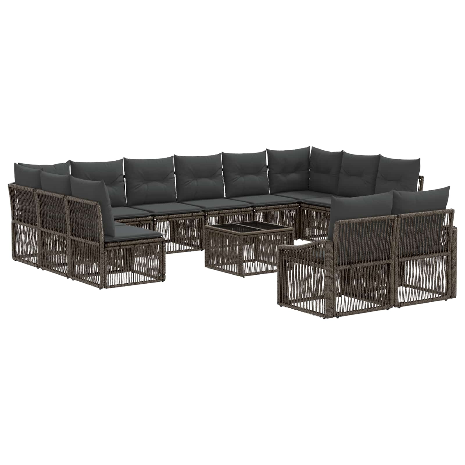 Gartensofa-set 13 stk. Grau Poly-Rattan