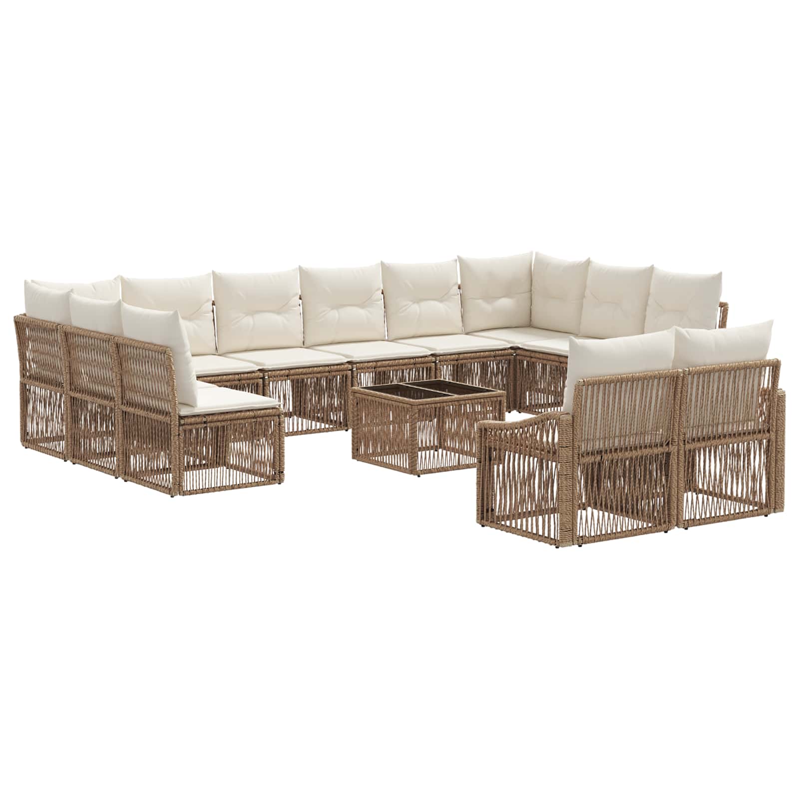 Gartensofa-set 13 pcs Beige Poly-Rattan