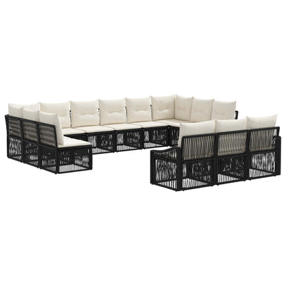 Gartensofa-set 13 stk. Schwarz Poly-Rattan