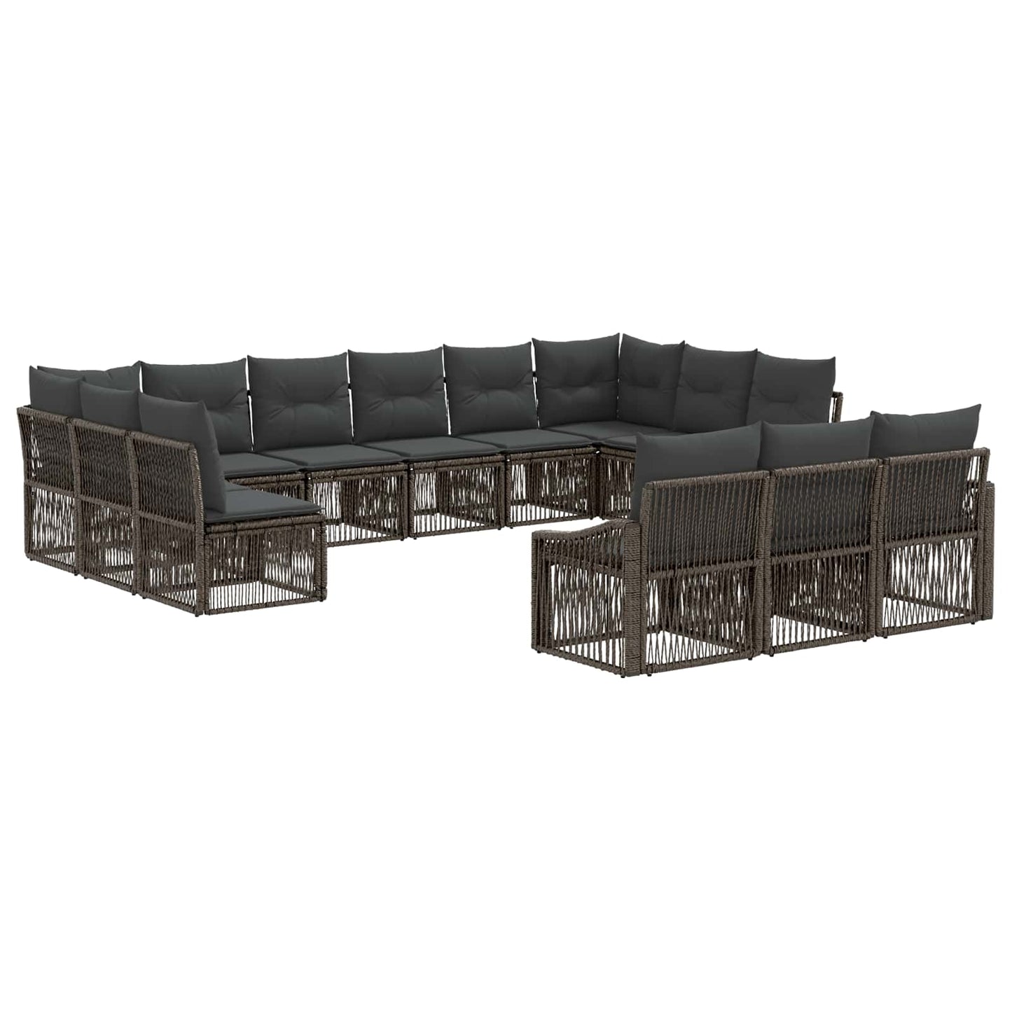 Gartensofa-set 13 pcs Grau Poly-Rattan