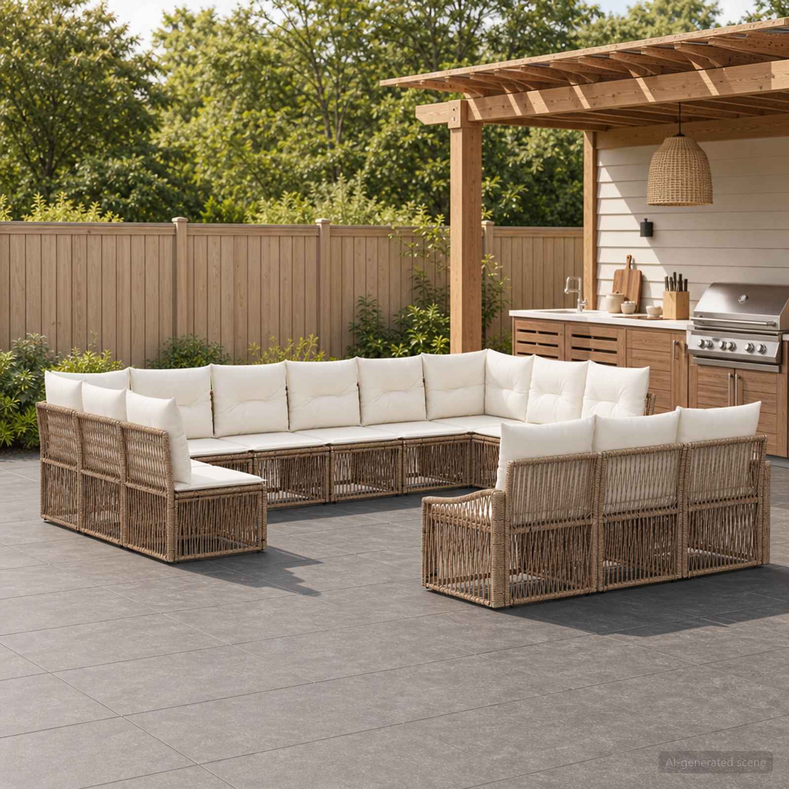 Gartensofa-set 13 pcs Beige Poly-Rattan