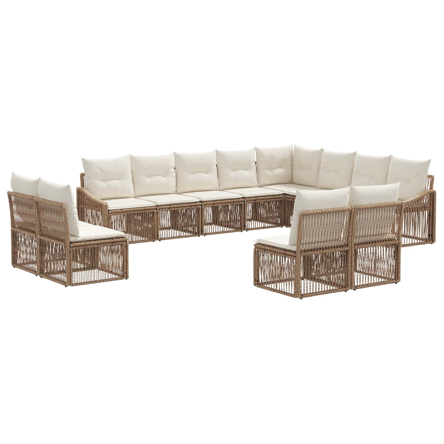Gartensofa-set 12 pcs Beige Poly-Rattan