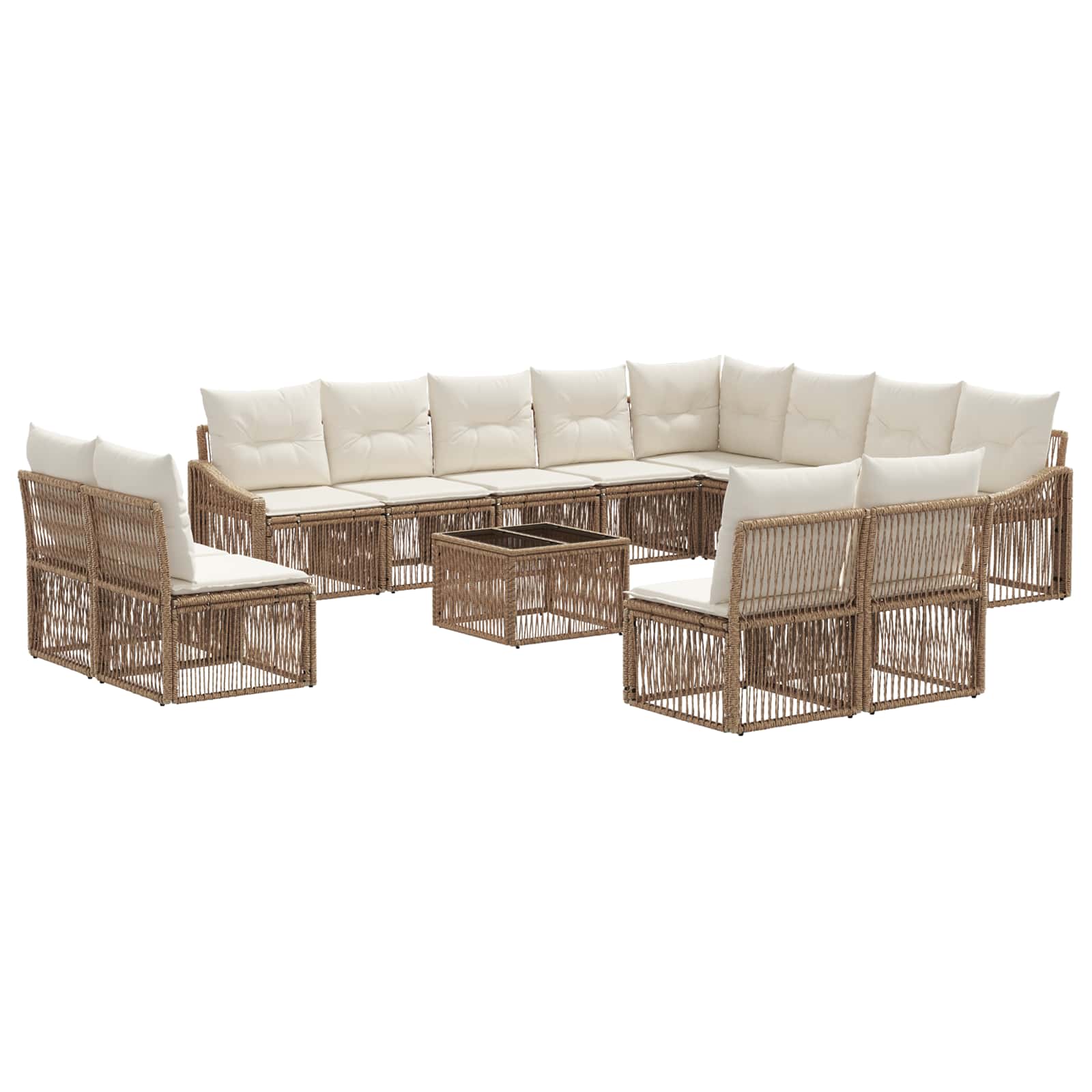 Gartensofa-set 13 pcs Beige Poly-Rattan