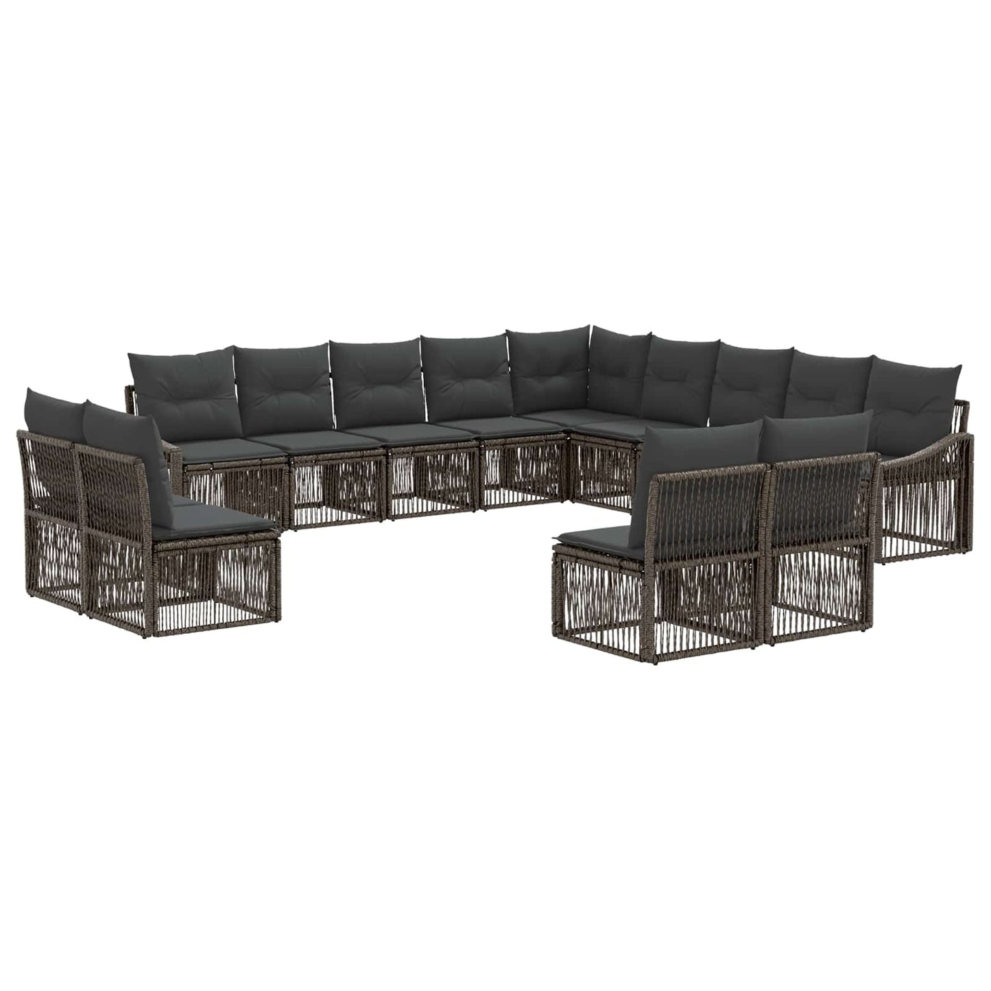 Gartensofa-set 13 stk. Grau Poly-Rattan
