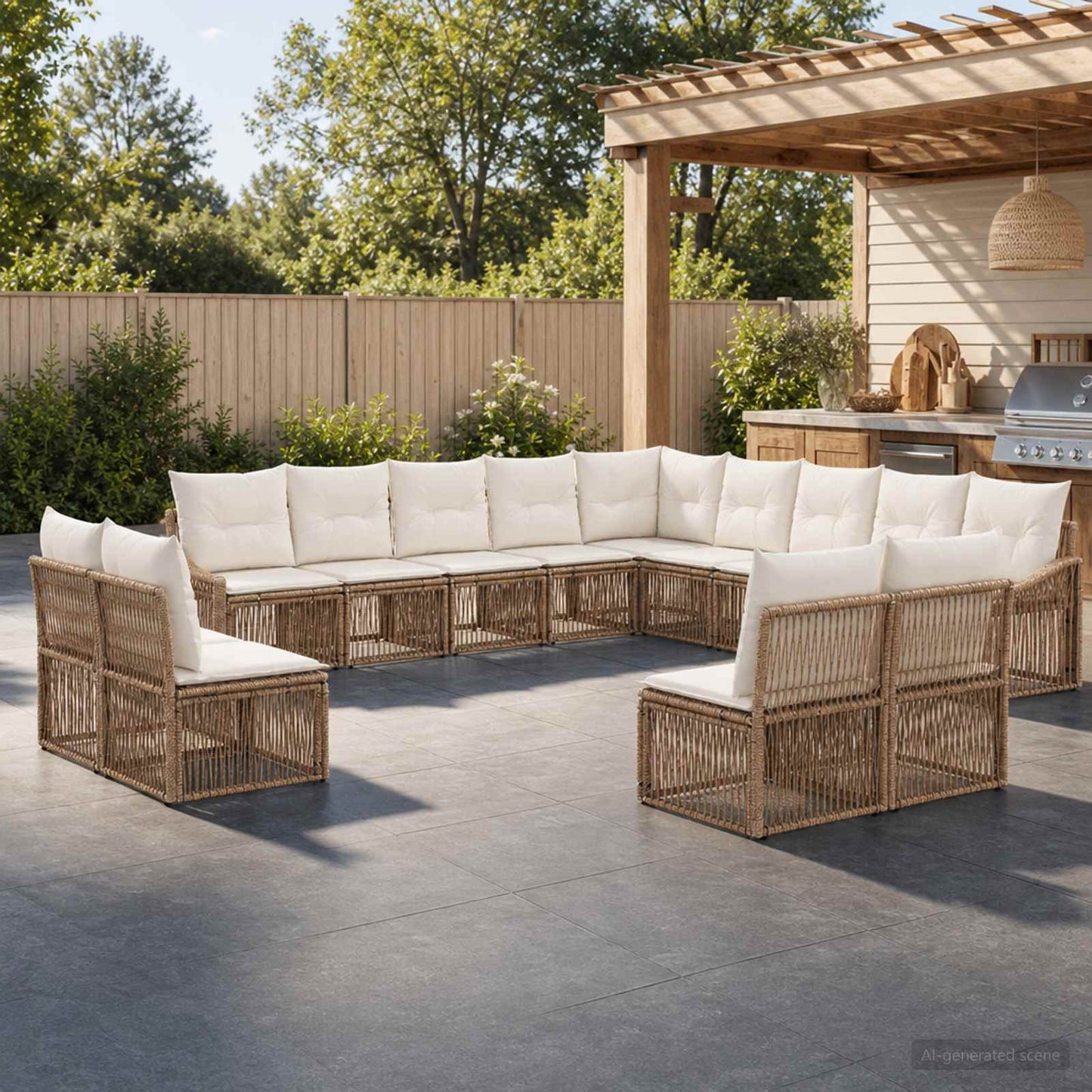 Gartensofa-set 13 pcs Beige Poly-Rattan