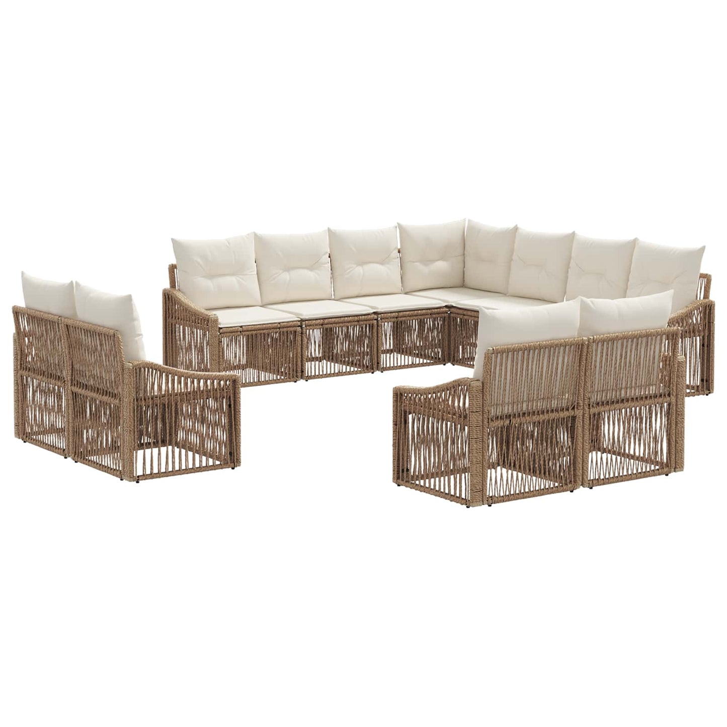 Gartensofa-set 11 pcs Beige Poly-Rattan