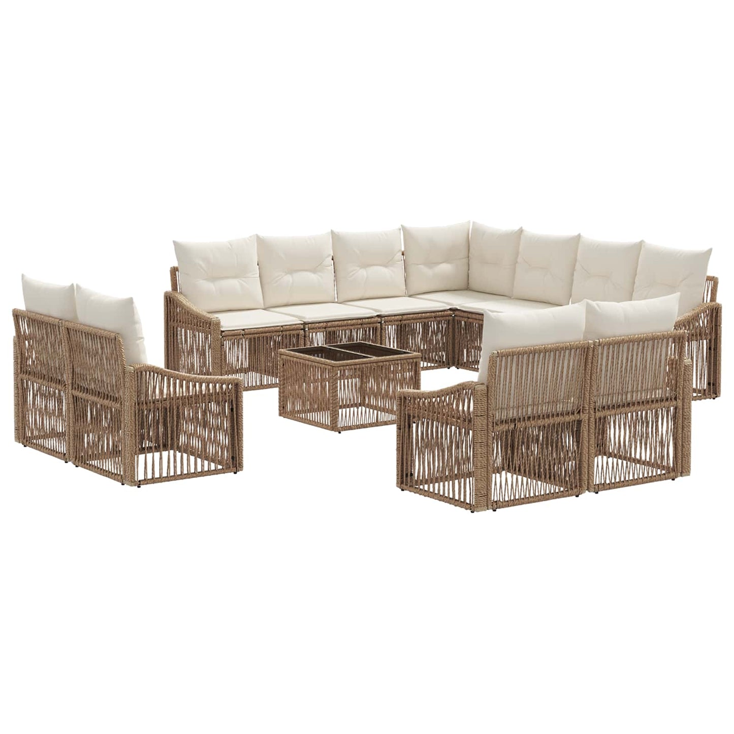 Gartensofa-set 12 pcs Beige Poly-Rattan