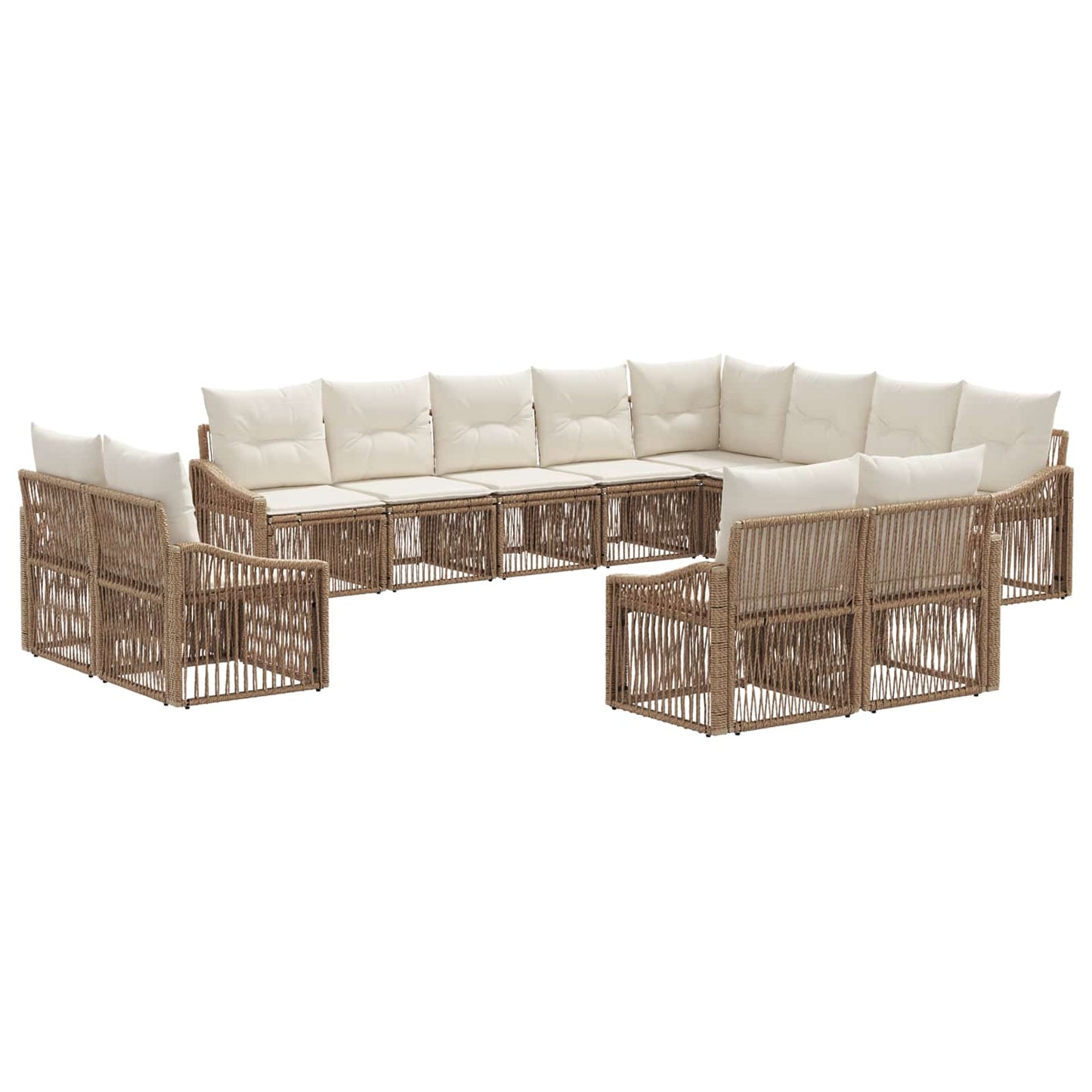Gartensofa-set 12 pcs Beige Poly-Rattan