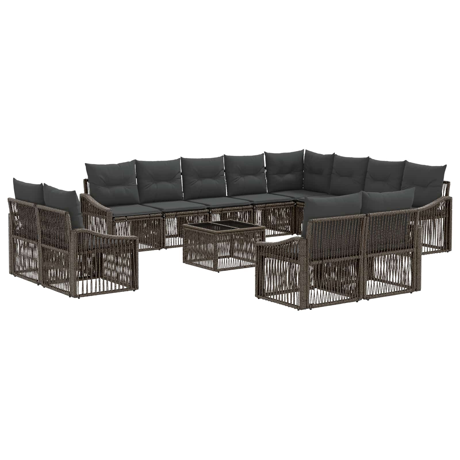 Gartensofa-set 13 stk. Grau Poly-Rattan