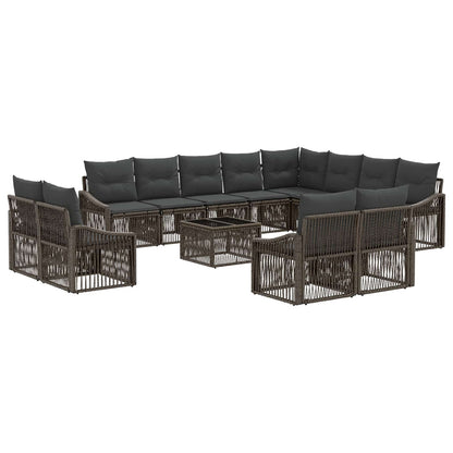 Gartensofa-set 13 stk. Grau Poly-Rattan