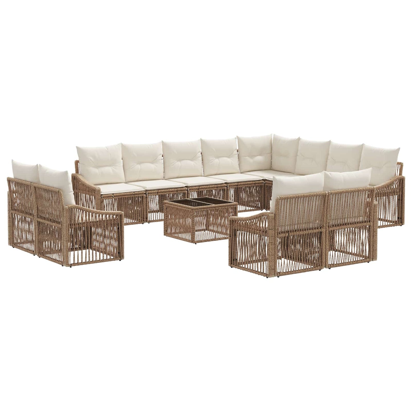 Gartensofa-set 13 pcs Beige Poly-Rattan