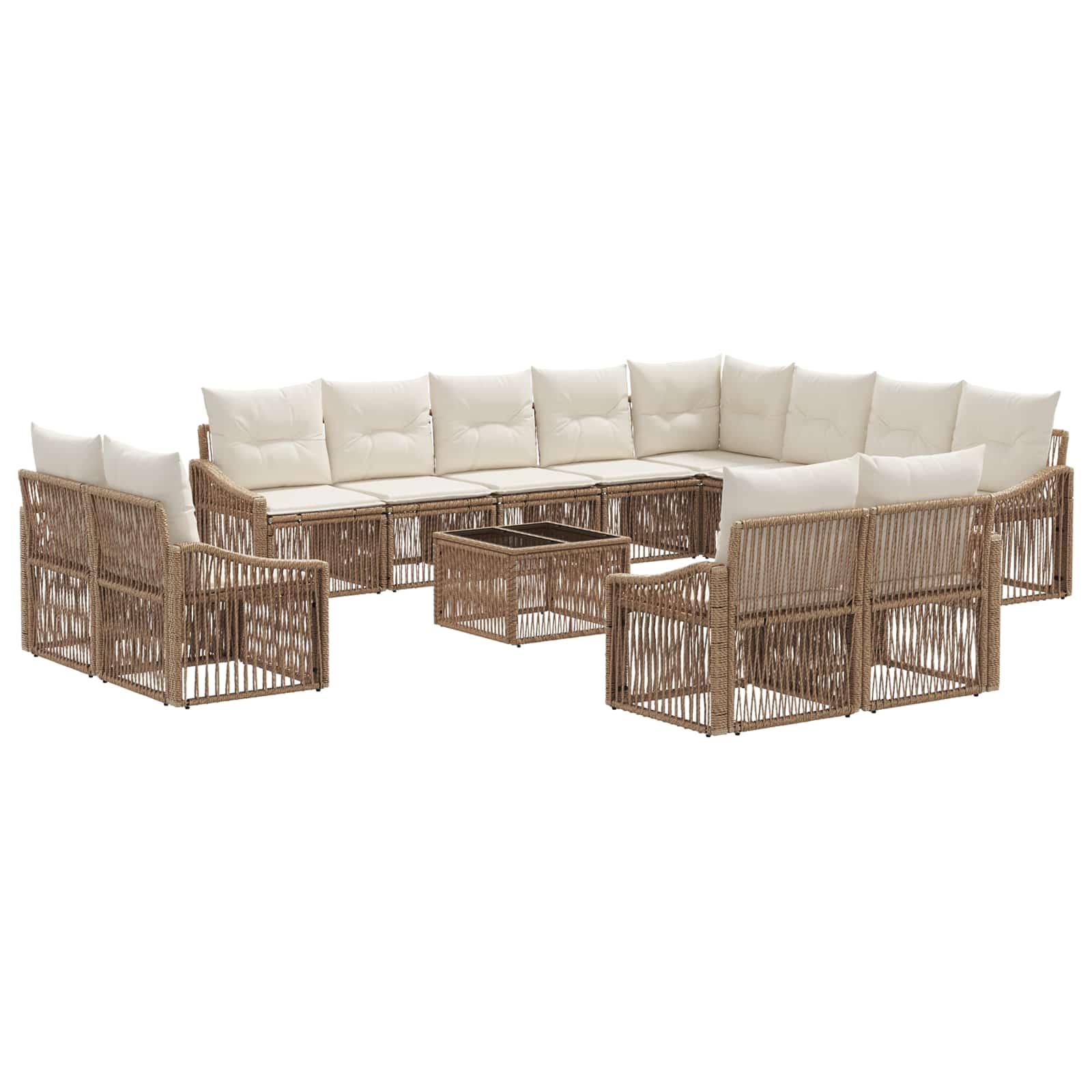 Gartensofa-set 13 pcs Beige Poly-Rattan