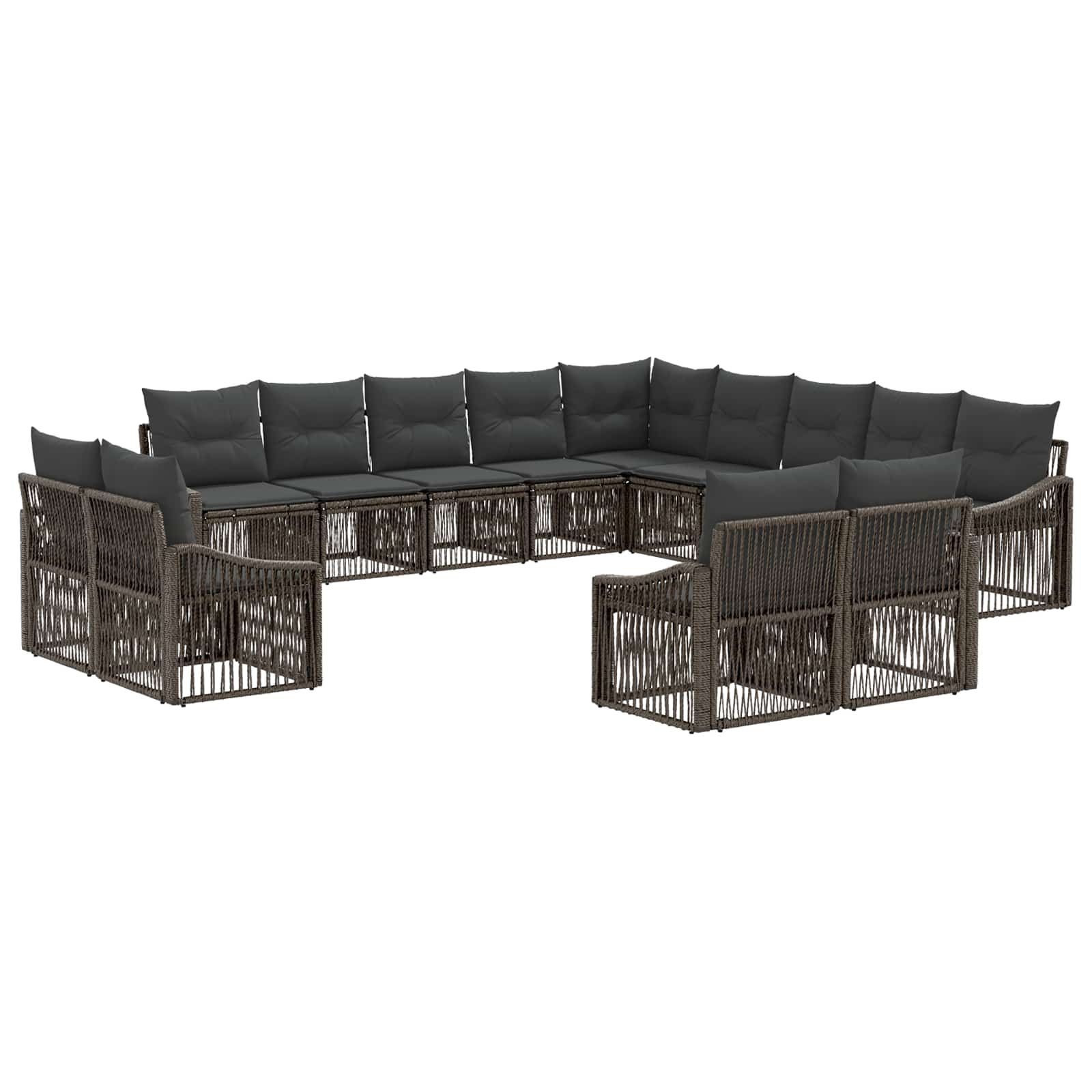 Gartensofa-set 13 pcs Grau Poly-Rattan