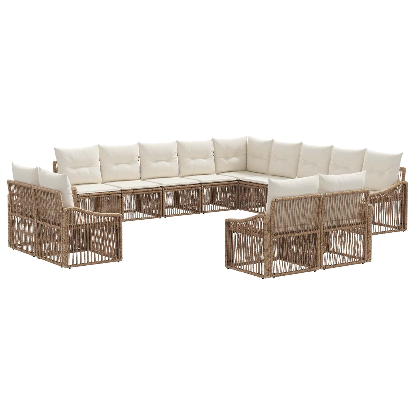 Gartensofa-set 13 pcs Beige Poly-Rattan