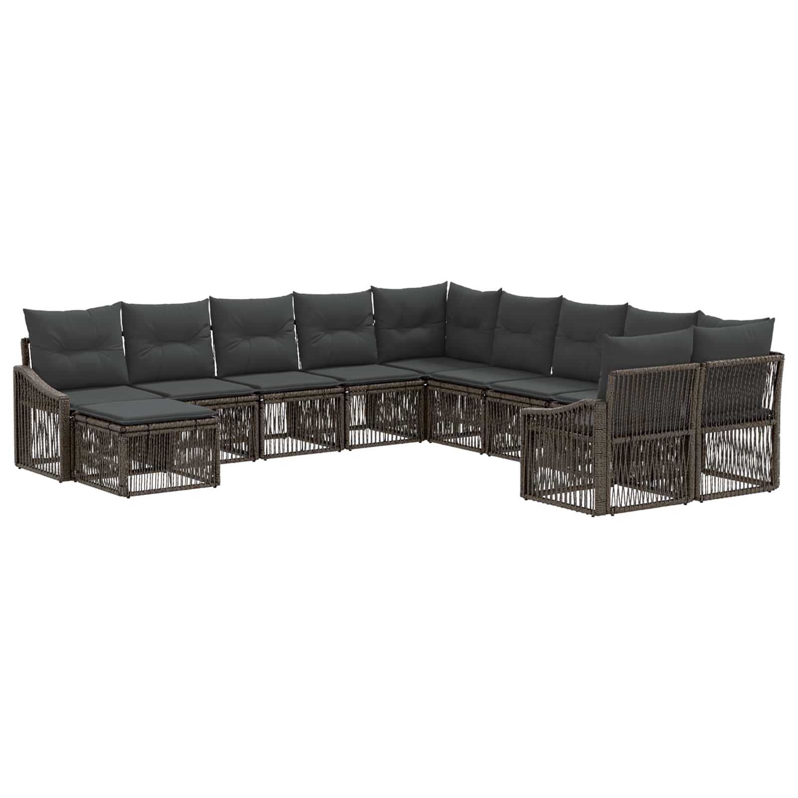 Gartensofa-set 11 pcs Grau Poly-Rattan
