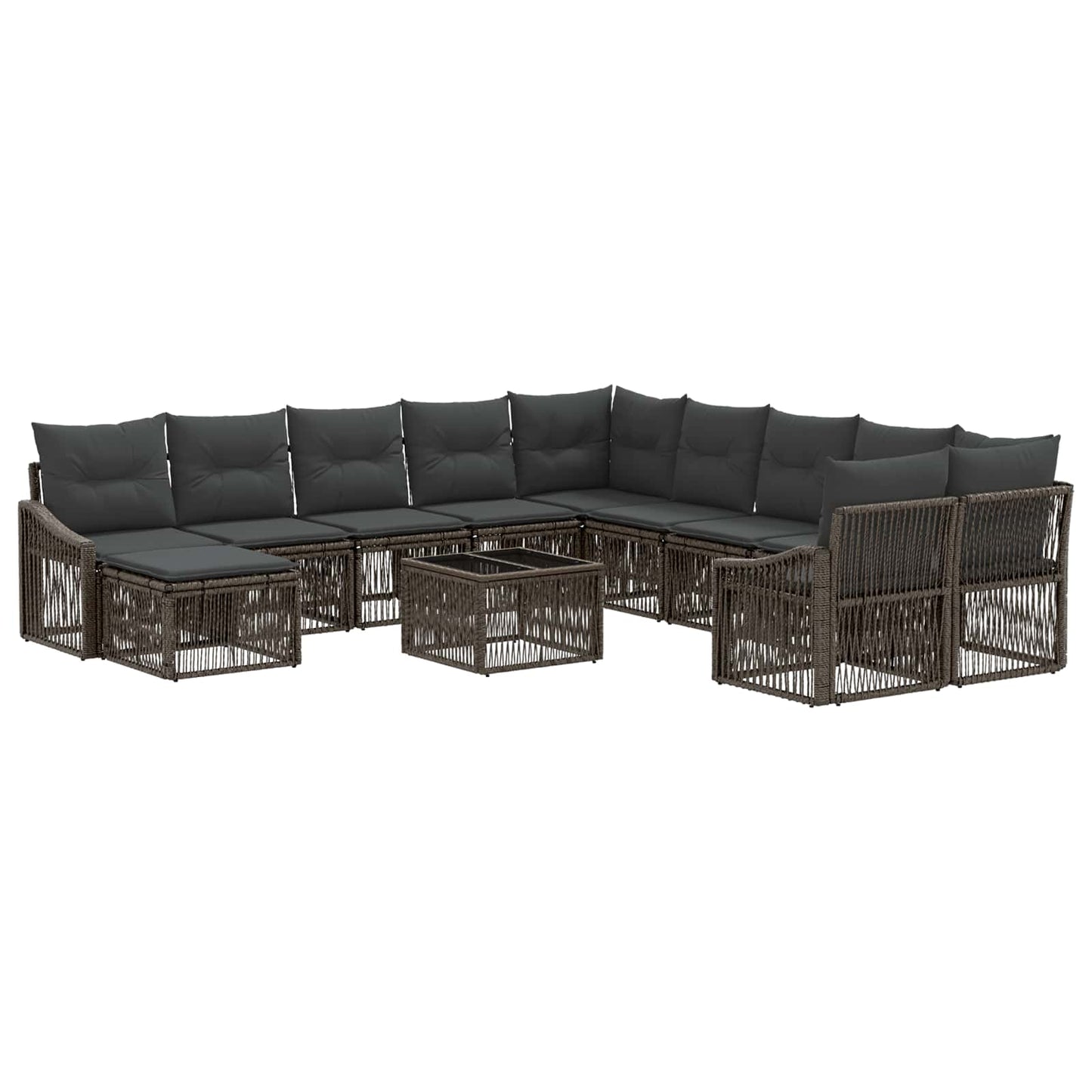 Gartensofa-set 12 stk. Grau Poly-Rattan