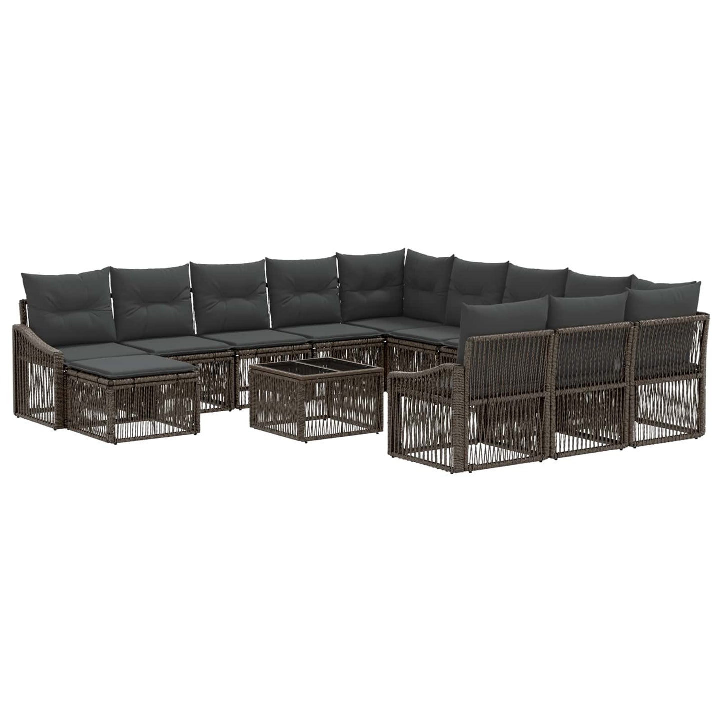 Gartensofa-set 13 stk. Grau Poly-Rattan