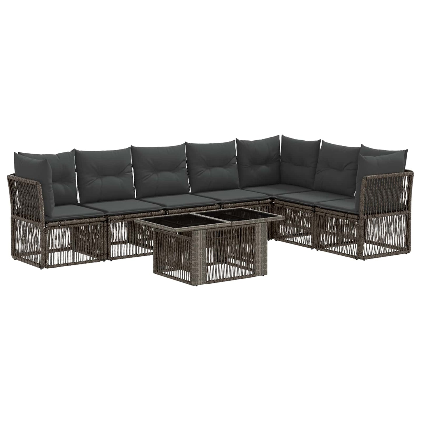 Gartensofa-set 8 stk. Grau Poly-Rattan