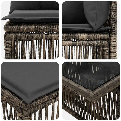 Gartensofa-set 13 stk. Grau Poly-Rattan