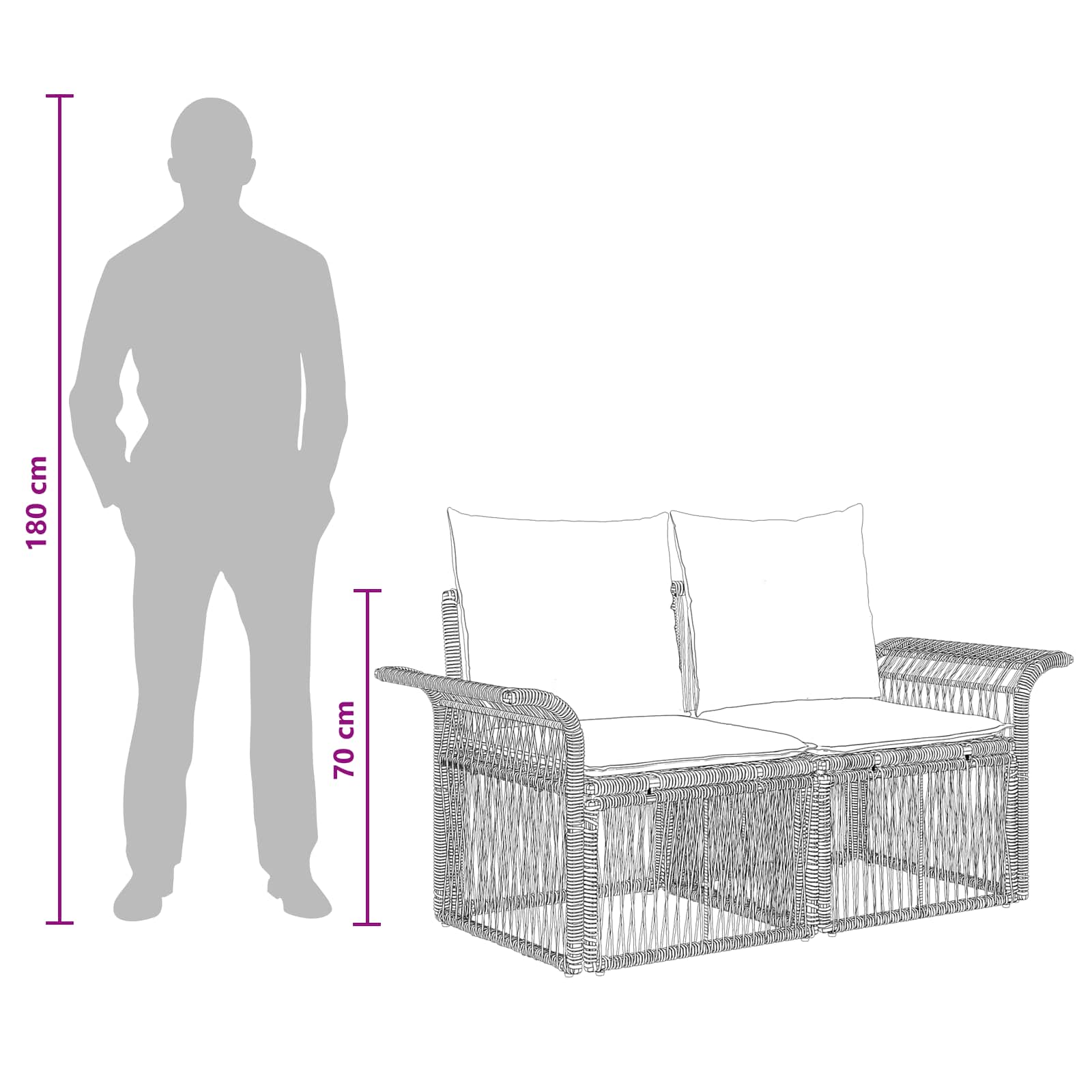 Gartensofa-set 4 stk. Beige und Cremeweiß Poly-Rattan