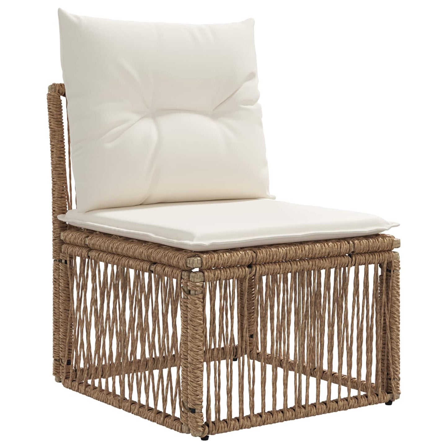 Gartensofa-set 5 stk. Beige und Cremeweiß Poly-Rattan