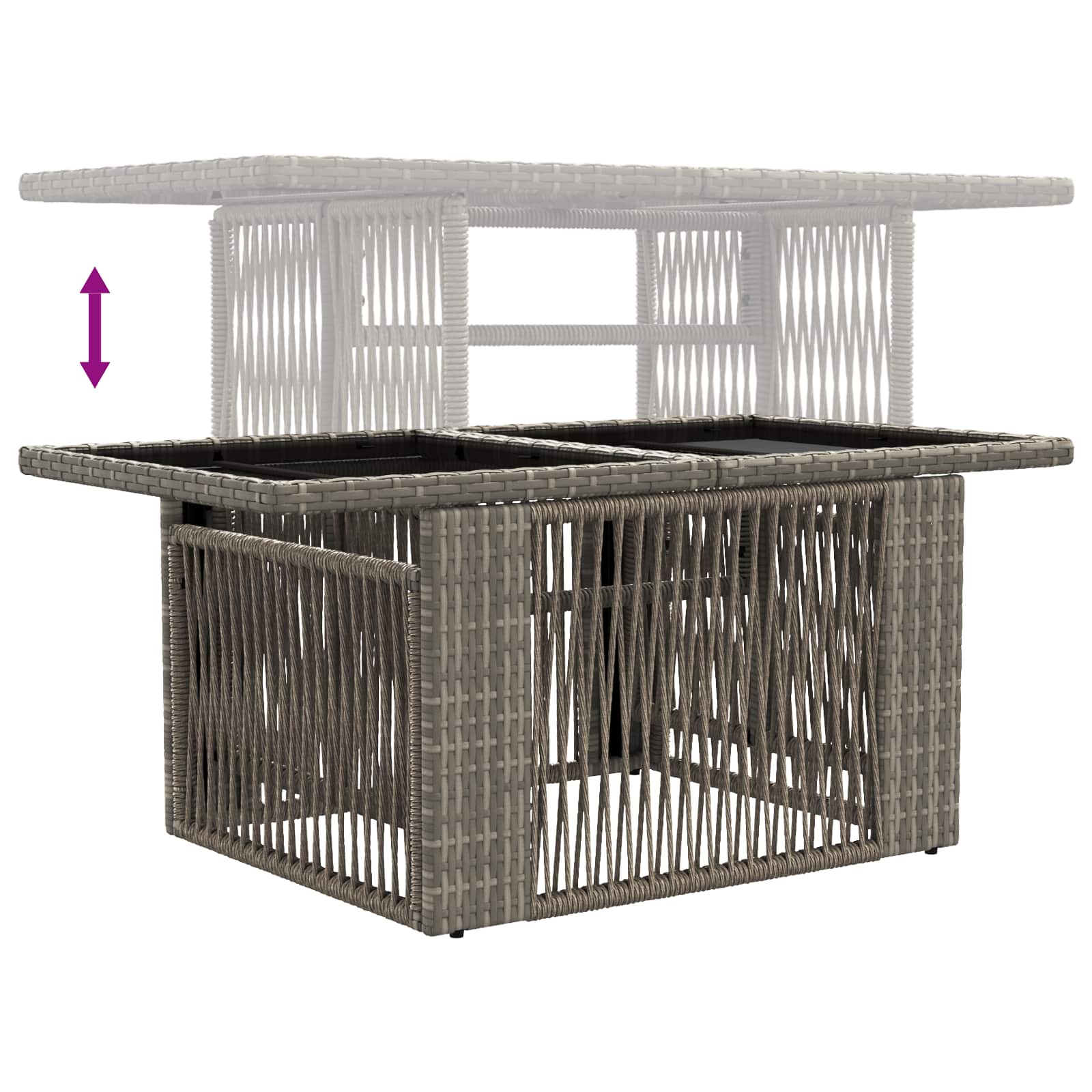 Gartensofa-set 7 stk. Grau und Dunkelgrau Poly-Rattan