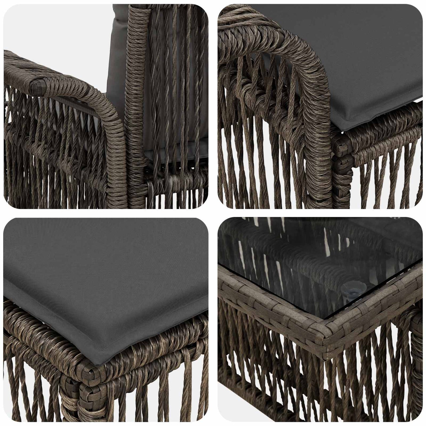 Gartensofa-set 8 stk. Grau und Dunkelgrau Poly-Rattan