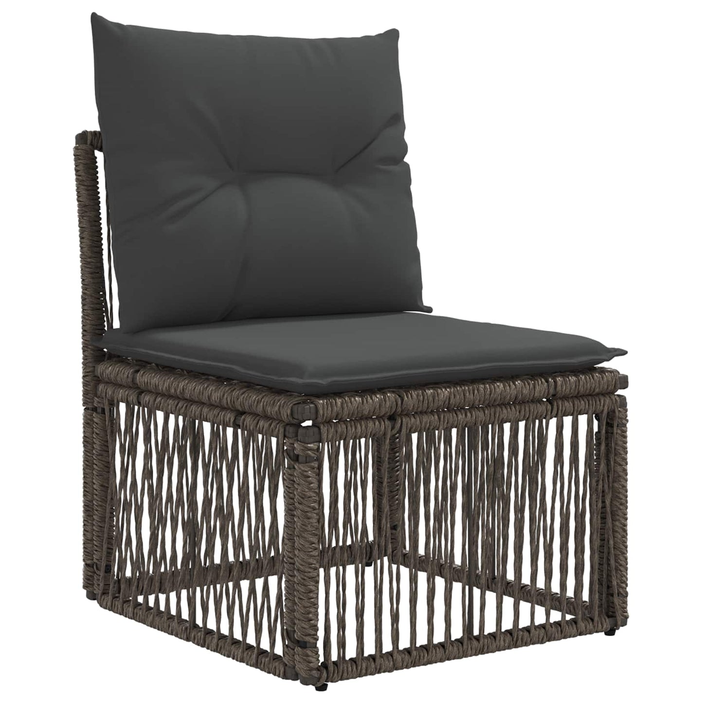 Gartensofa-set 4 stk. Grau und Dunkelgrau Poly-Rattan